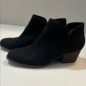 Fergie Black Suede Ankle Boots Size 7.5